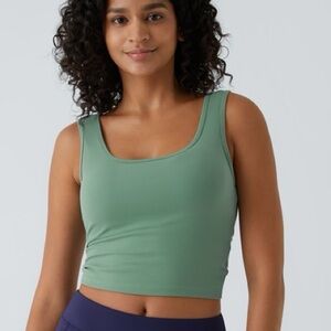NWT Halara Green U Neck Crossover Barre Ballet Dance Tank Top Size XL